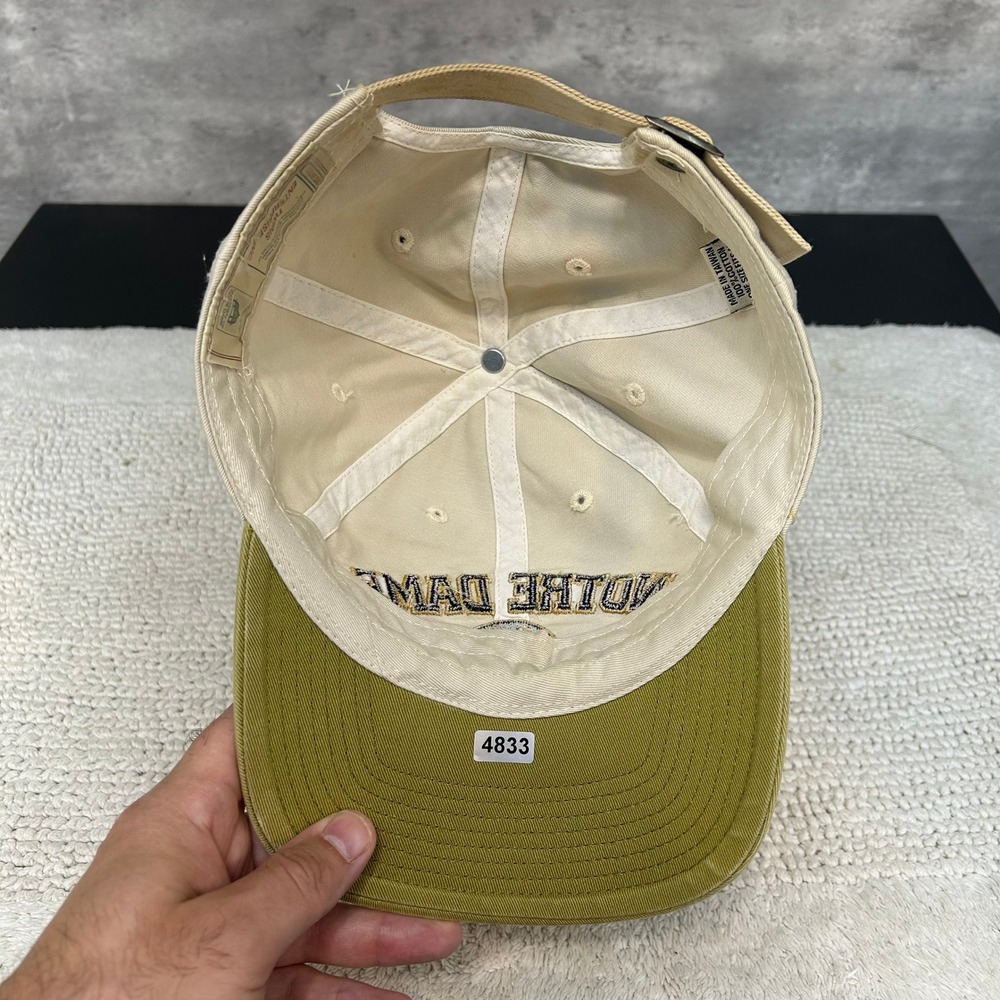 90s Vintage Notre Dame Fighting Irish Strap Back Hat OSFA Two Tone Dad Cap NCAA - Picture 6 of 11